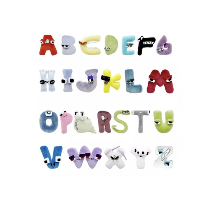 Set 26 Litere de plus, tip breloc, multicolor, 9 cm