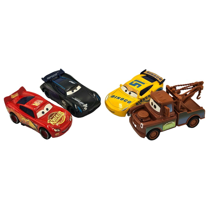 Set 4 masinute, tip Cars, Pull-back And Release, + 3 ani, Metal, Multicolor, 9 cm - xStoc