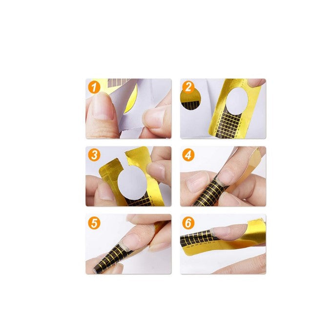 Set 500 sabloane dreptunghiulare pentru constructie unghii - xStoc