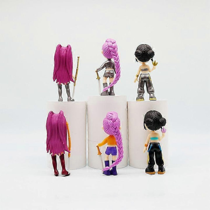 Set 6 figurine K-pop Demon Hunter VÂNĂTORII DE DEMONI Cutie Ornată - Eroinele Pop