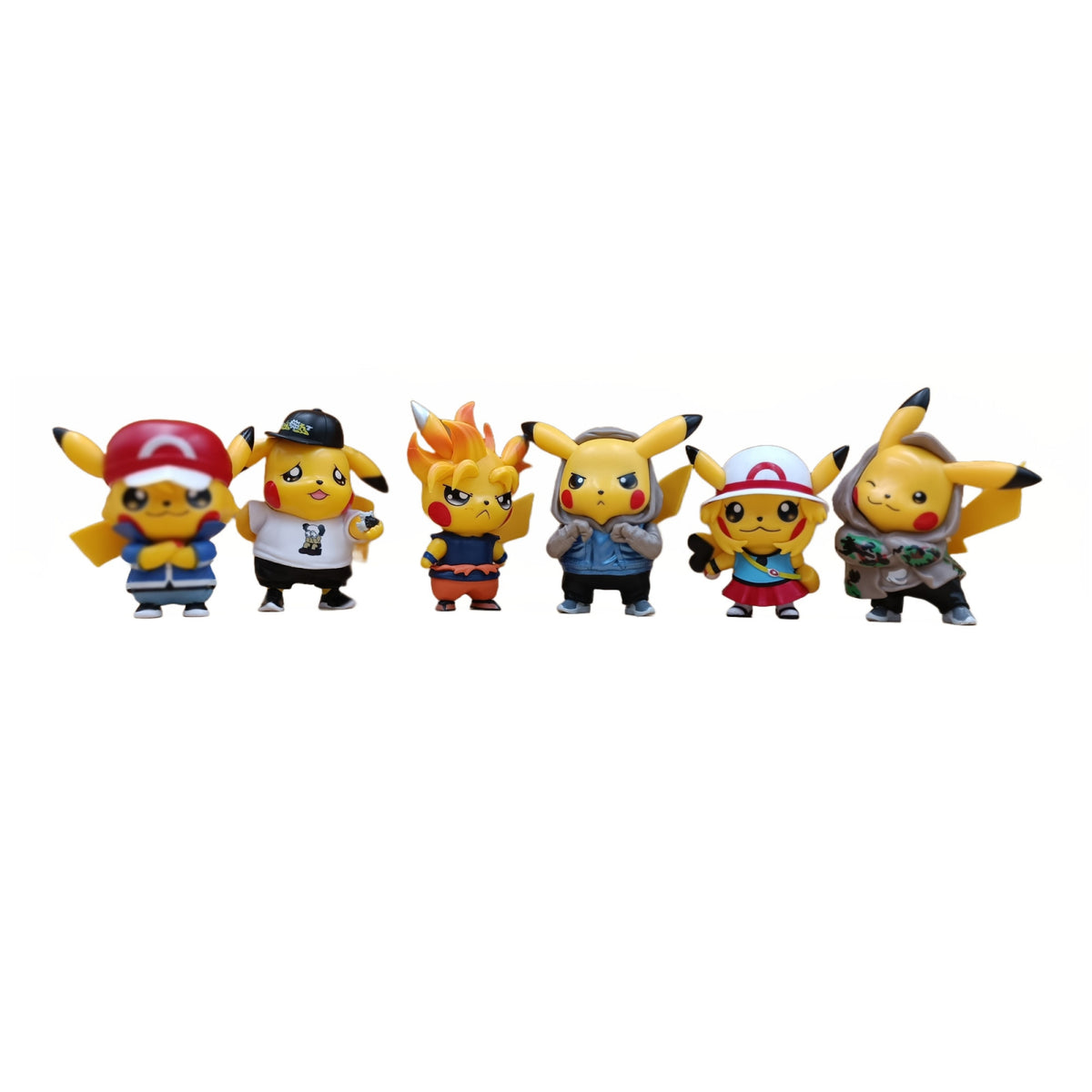 Set 6 Figurine Pokemon, +3 ani, Plastic cauciucat, Multicolor, 8.5 cm