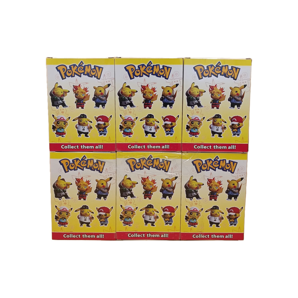 Set 6 Figurine Pokemon, +3 ani, Plastic cauciucat, Multicolor, 8.5 cm