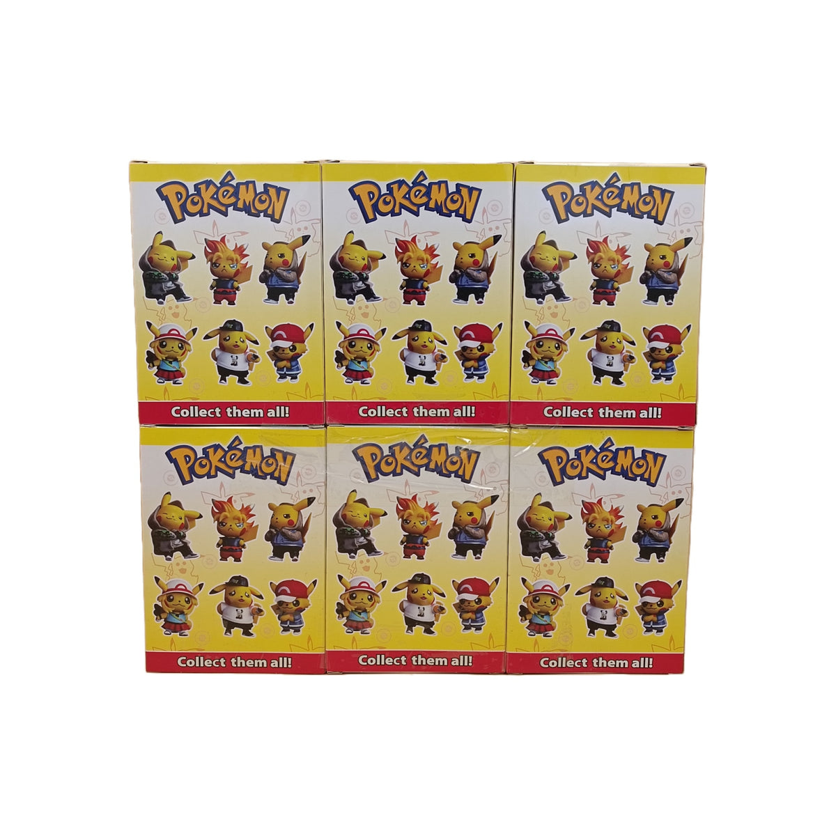 Set 6 Figurine Pokemon, +3 ani, Plastic cauciucat, Multicolor, 8.5 cm