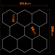 Aplica LED hexagon 280W Tuburi 566mm pentru frizerie , service