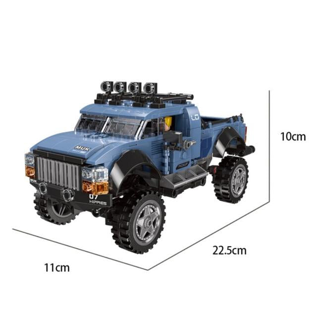 Set constructie masina Jeep 4x4, Offroad car,  555 piese
