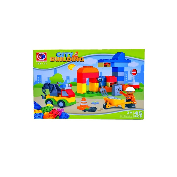 Set de constructie, 45 piese, City Building, varsta 3+ - xStoc