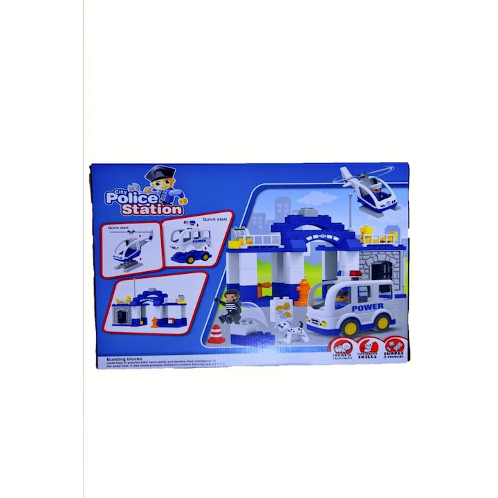 Set de constructie, 66 piese, Police Station, varsta 3+ - xStoc