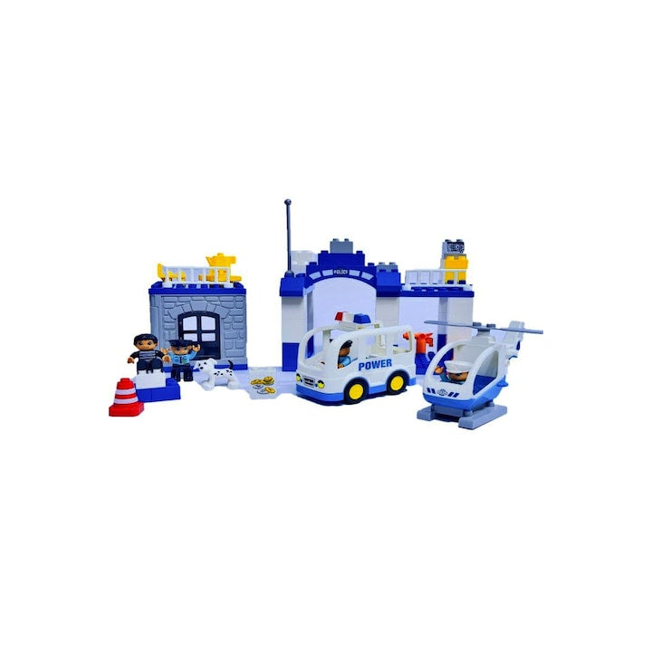 Set de constructie, 66 piese, Police Station, varsta 3+ - xStoc
