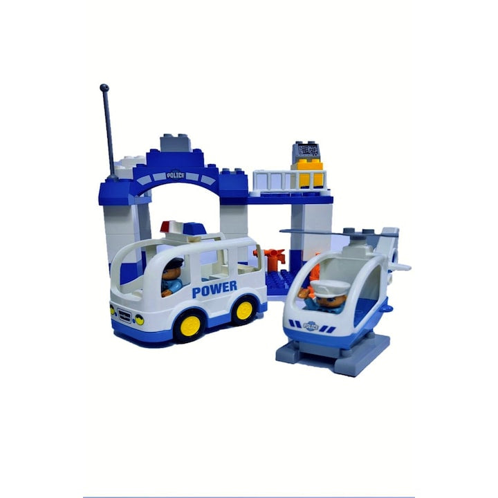 Set de constructie, 66 piese, Police Station, varsta 3+ - xStoc