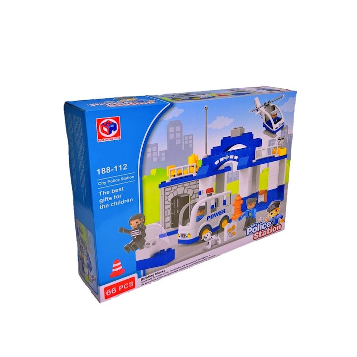Set de constructie, 66 piese, Police Station, varsta 3+ - xStoc