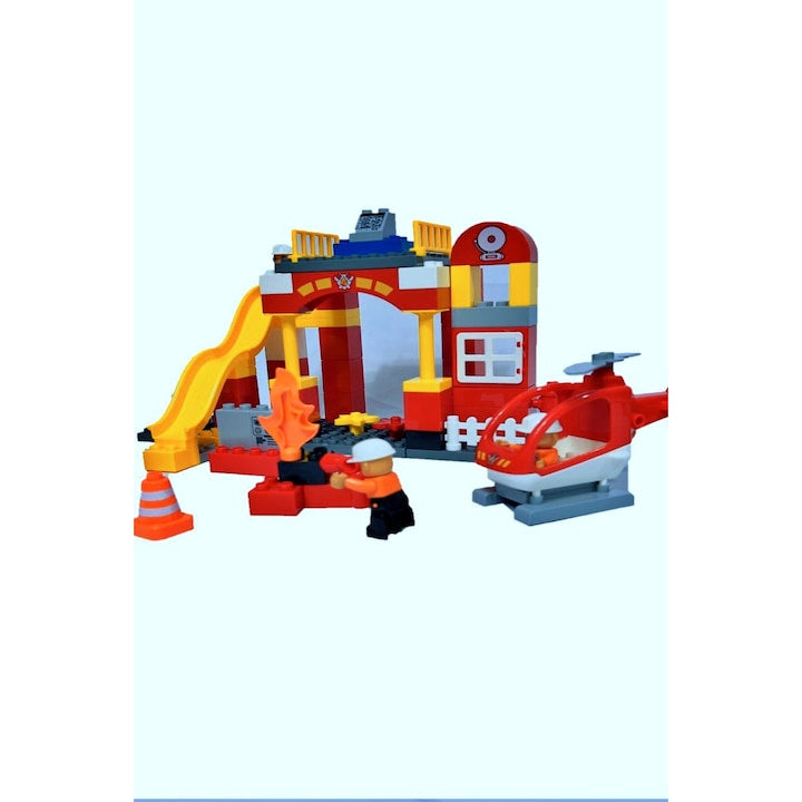 Set de constructie, 76 piese, Fire Station, varsta 3+ - xStoc