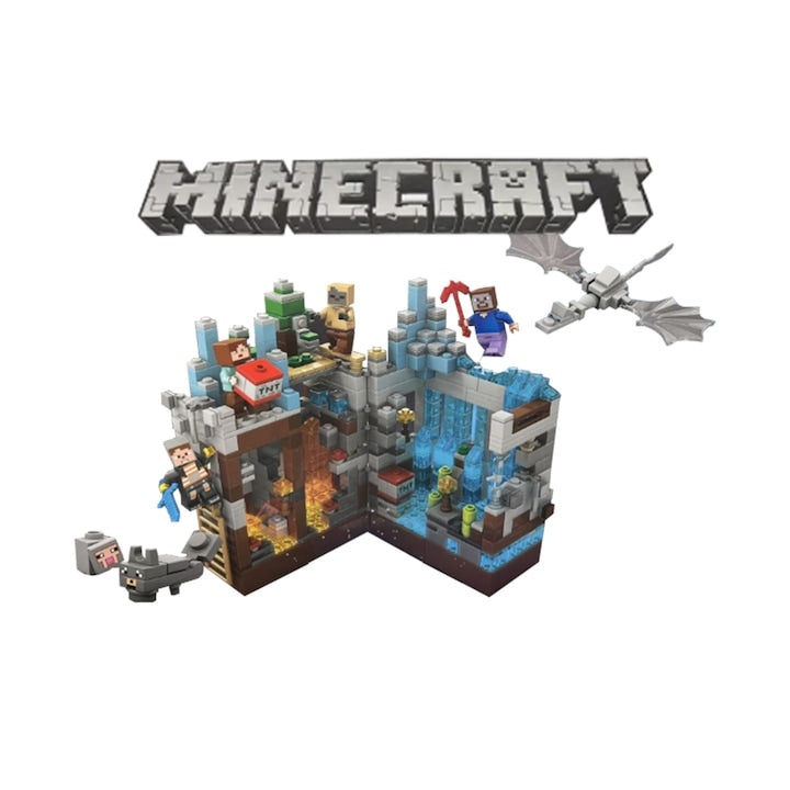 Set de Constructie LKT Minecraft cu Lampa LED, 798 Piese - xStoc