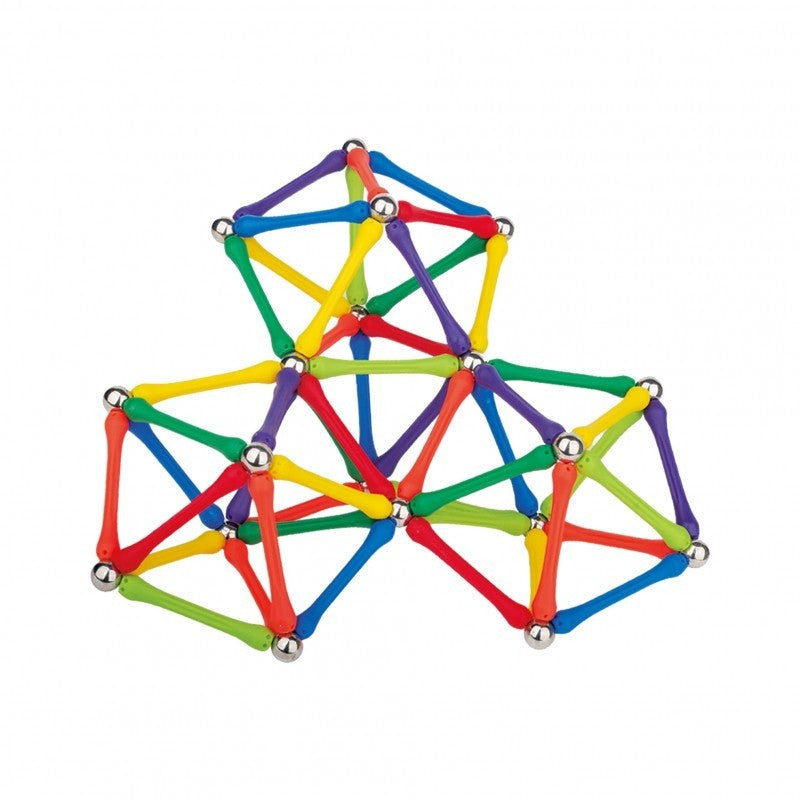 Set de Constructie Magnetic Modular 90 piese, educativ si creativ, numeroase posibilitati de construit