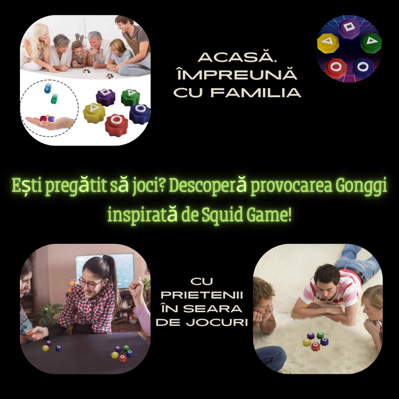 Set Gonggi, joc traditional coreean cu pietricele, din Jocul Calamarului, ideal pentru relaxare si distractie, portabil, fara asamblare, dezvolta coordonarea si dexteritatea, perfect pentru copii