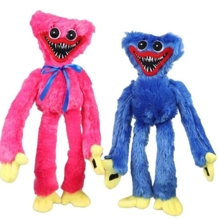 Set  Jucarii de plus, Kissy Missy, Huggy Wuggy Roz si Albastru, 40 cm