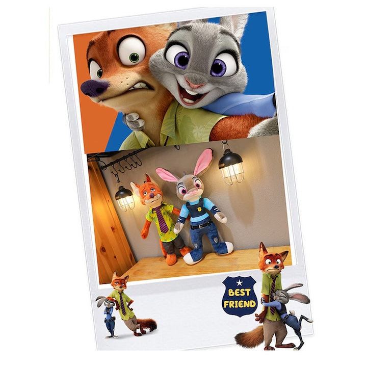 Set jucării de pluș Zootropolis, Iepurașul și Vulpea, multicolor, 38 cm