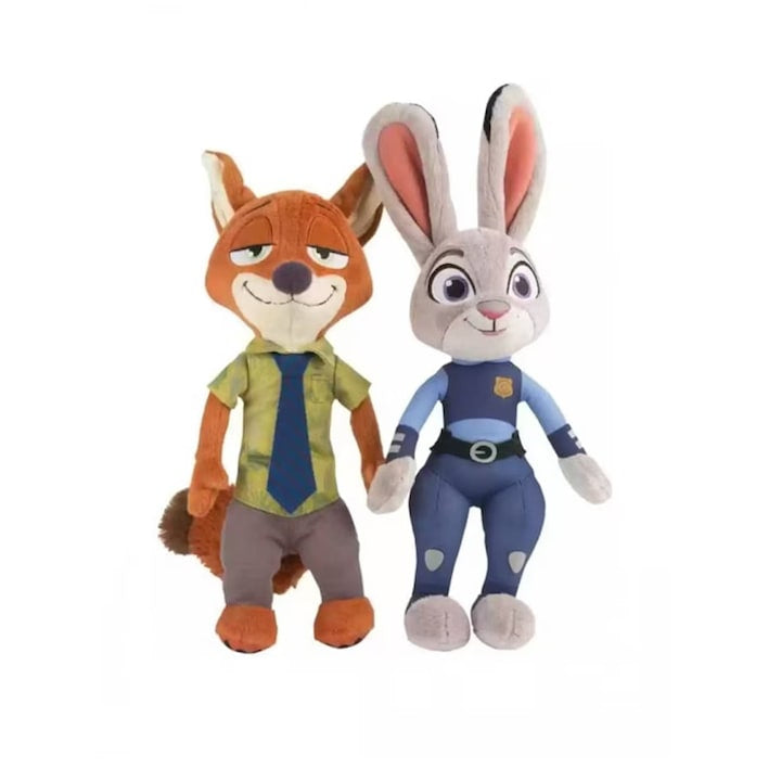 Set jucării de pluș Zootropolis, Iepurașul și Vulpea, multicolor, 38 cm