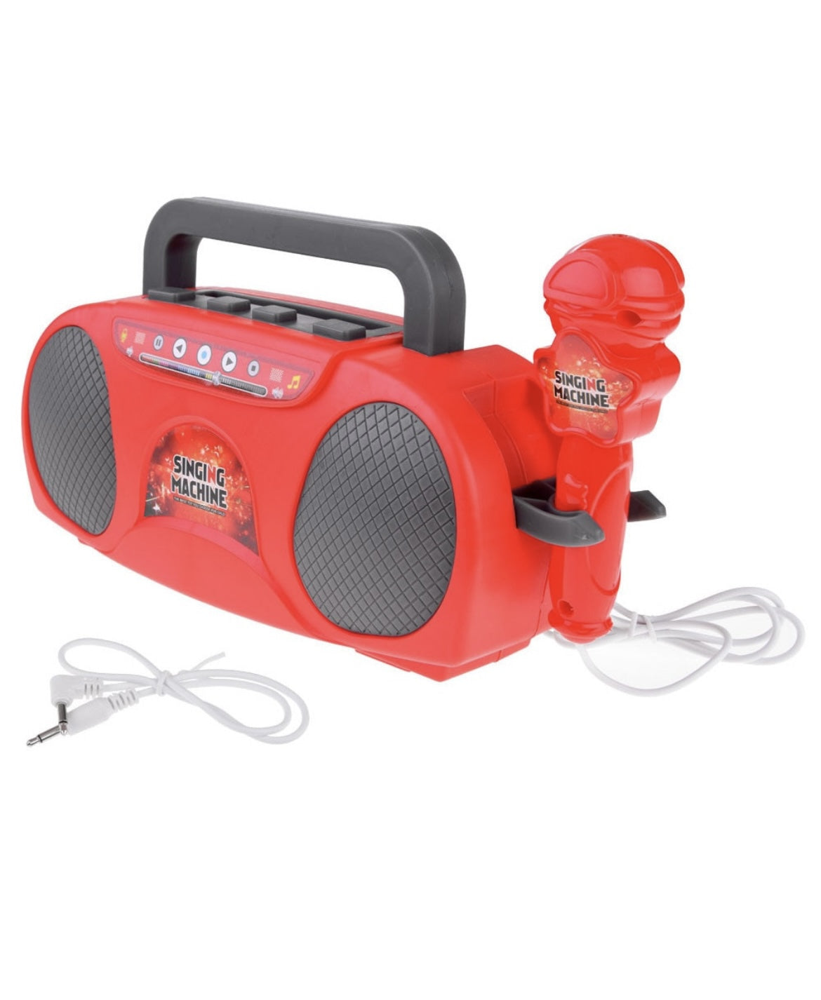 Set karaoke, Ramiz, Plastic, In forma de radio, Cu difuzor si microfon, Rosu