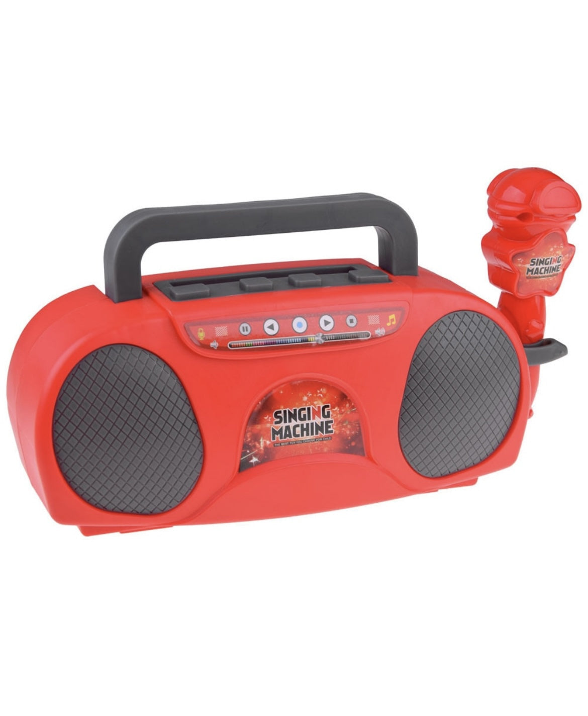 Set karaoke, Ramiz, Plastic, In forma de radio, Cu difuzor si microfon, Rosu
