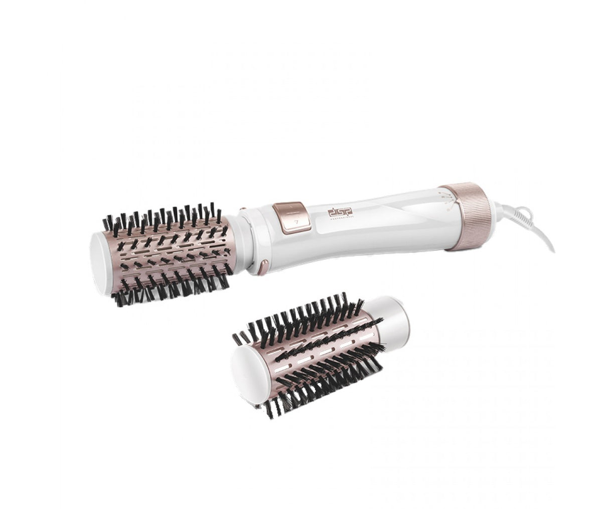 Set perie de par electrica pentru coafat 2 in 1, 850 W, Alb, DSP Professional - 50064