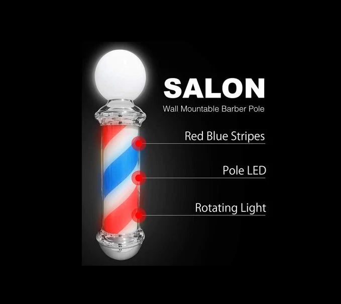 Sigla Barber Shop, Reclama luminoasa frizerie, Barber Pole, 72CM