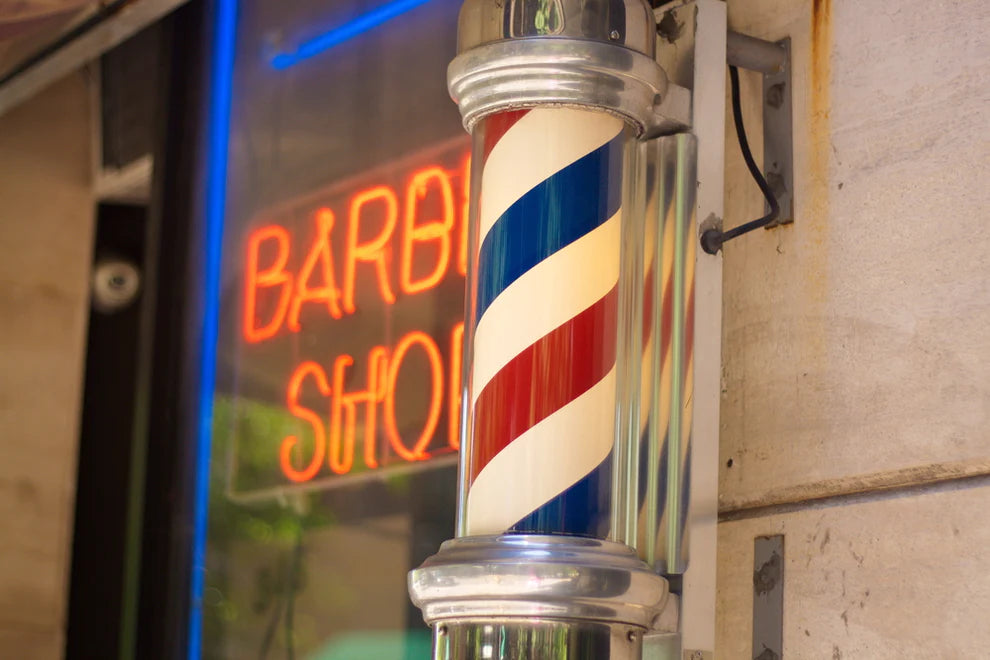 Sigla Barber Shop, Reclama luminoasa frizerie, Barber Pole, 88CM