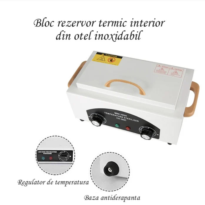 Sterilizator Profesional CH-360T + 50 Pungi Maro din Hartie Calibrat , Certificat de conformitate
