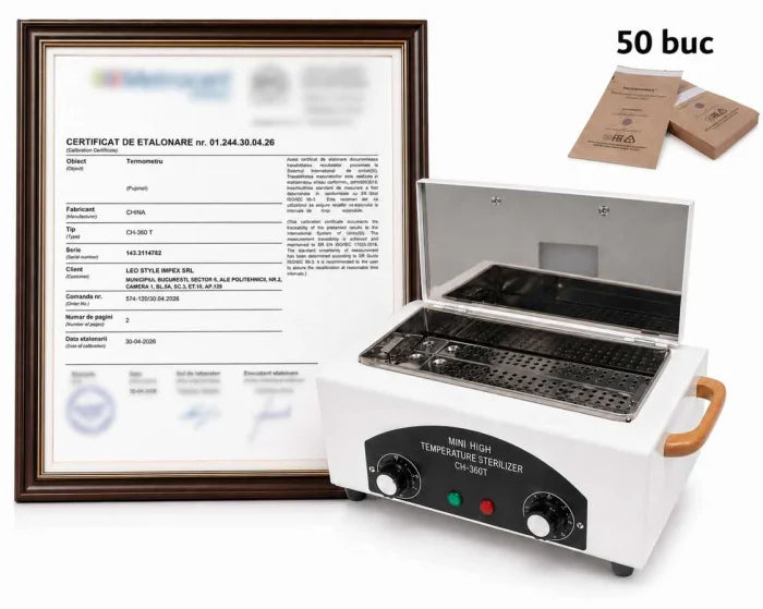 Sterilizator Profesional CH-360T + 50 Pungi Maro din Hartie Calibrat , Certificat de conformitate