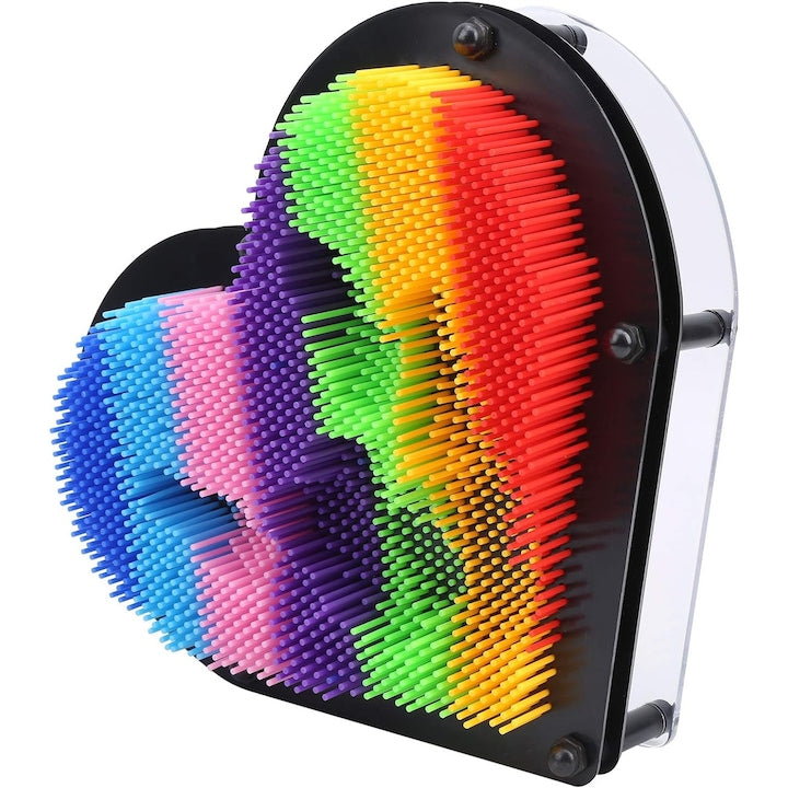 Tablou interactiv 3D, forma de inima, Multicolor, 14 cm