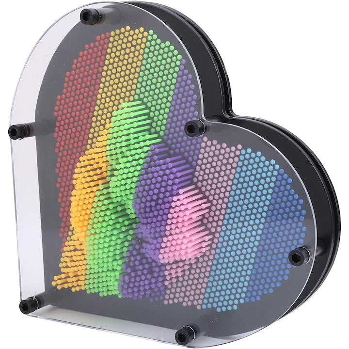 Tablou interactiv 3D, forma de inima, Multicolor, 14 cm