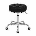 Taburet  negru pentru cosmetician – scaun rotund hidraulic