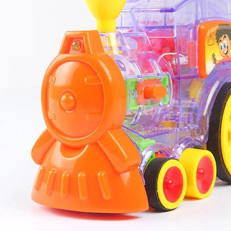 Tren Domino, electric, 50 de piese, cu efecte sonore, Multicolor