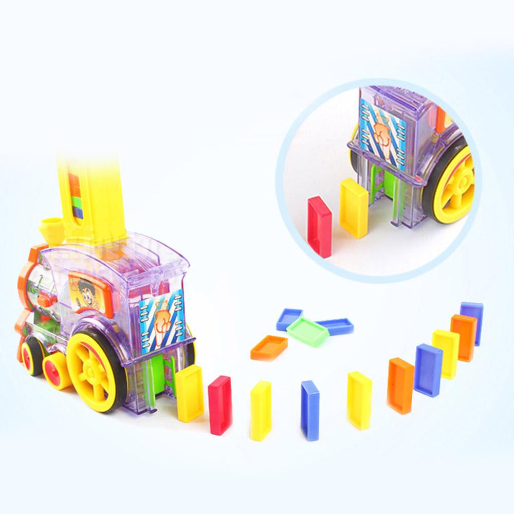 Tren Domino, electric, 50 de piese, cu efecte sonore, Multicolor